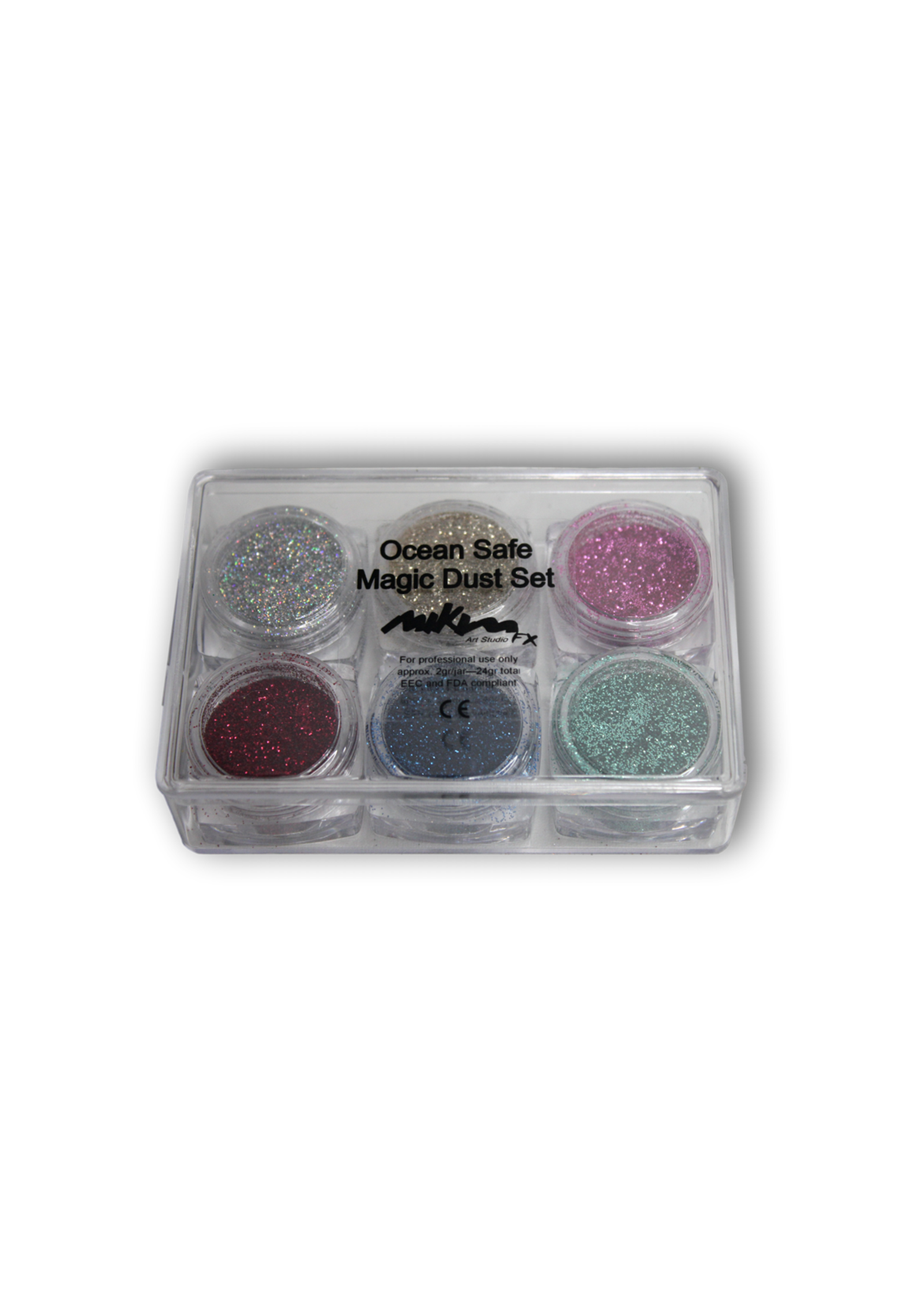 Ocean safe Magic dust set glitter MiKimFX BV uit Wielsbeke Ateljee G Kindergrime Glittertattoos Workshop Webshop uit Dendermonde