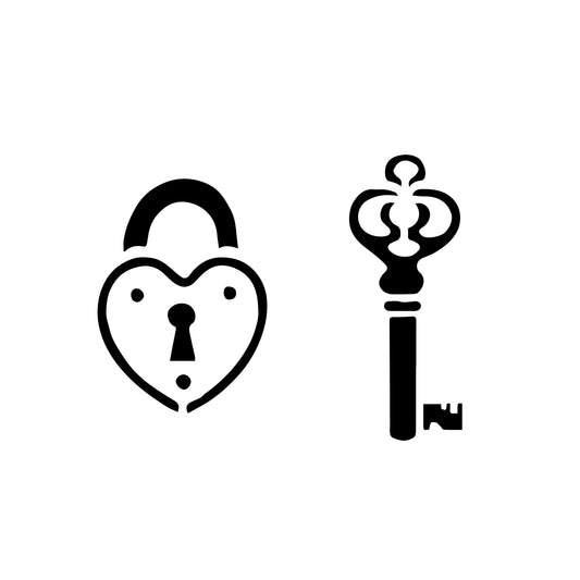 Glittertattoo stencil 'Lock and Key' | Superstar