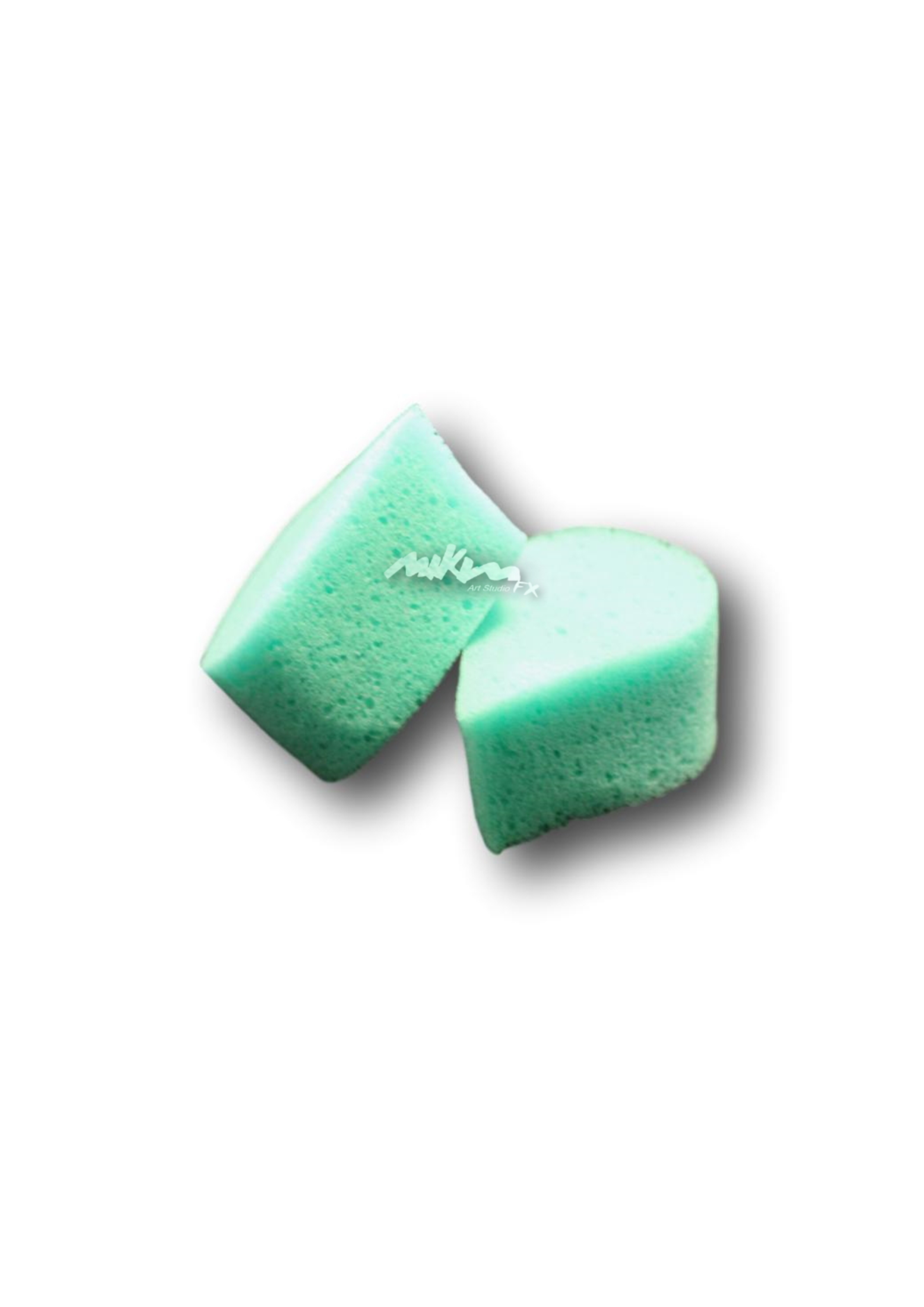 Synthetische spons druppel groen appelblauwzeegroen MiKimFX BV uit Wielsbeke Ateljee G Kindergrime Glittertattoos Workshop Webshop uit Dendermonde